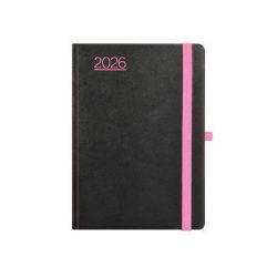 TOPTIMER Naptár, tervező, B6, heti, TOPTIMER, "Nero", fekete-pink TOPTIMER Naptár, tervező, B6, heti, TOPTIMER, "Nero", fekete-pink