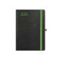   TOPTIMER Naptár, tervező, B6, heti, TOPTIMER, "Nero", fekete-zöld