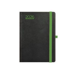 TOPTIMER Naptár, tervező, B6, heti, TOPTIMER, "Nero", fekete-zöld TOPTIMER Naptár, tervező, B6, heti, TOPTIMER, "Nero", fekete-zöld