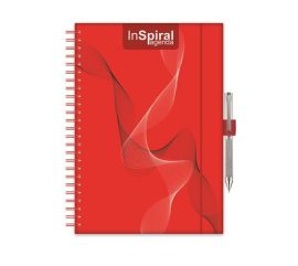 DAYLINER Naptár, tervező, A5, heti, DAYLINER, "InSpiral", piros-piros