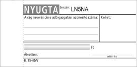 VICTORIA PAPER Nyomtatvány, nyugta egysoros, 50x2, VICTORIA PAPER "B.15-40", 20 tömb/csomag VICTORIA PAPER Nyomtatvány, nyugta egysoros, 50x2, VICTORIA PAPER "B.15-40", 20 tömb/csomag