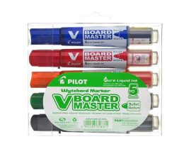 PILOT Táblamarker készlet, 2,3 mm, kúpos, PILOT "V-Board Master", 5 különböző szín PILOT Táblamarker készlet, 2,3 mm, kúpos, PILOT "V-Board Master", 5 különböző szín