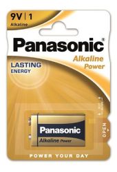 PANASONIC Elem, 9V, 1 db, PANASONIC "Alkaline power" PANASONIC Elem, 9V, 1 db, PANASONIC "Alkaline power"