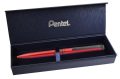   PENTEL Rollertoll, 0,35 mm, rotációs, matt piros tolltest, PENTEL "EnerGel BL-2507" kék