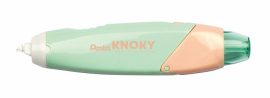 PENTEL Hibajavító roller, 5 mm x 6 m, utántölthető, PENTEL "Knoky", világoszöld-barack