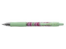 PILOT Zseléstoll, 0,32 mm, nyomógombos, zöld tolltest, PILOT "G-2 Flow", kék