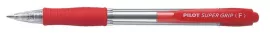 PILOT Golyóstoll, 0,22 mm, nyomógombos, PILOT "Super Grip", piros