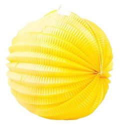 . Lampion, kerek, 22 cm, sárga . Lampion, kerek, 22 cm, sárga
