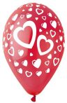 . Léggömb, 30 cm, piros szívek . Léggömb, 30 cm, piros szívek