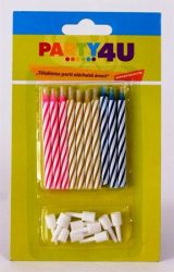 . Gyertya, születésnapi, 10+10 db tartó . Gyertya, születésnapi, 10+10 db tartó