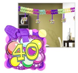 . Girland, 400x12x12 cm, 40. születésnap . Girland, 400x12x12 cm, 40. születésnap