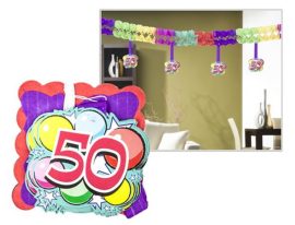 . Girland, 400x12x12 cm, 50. születésnap . Girland, 400x12x12 cm, 50. születésnap