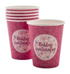   . Pohár, papír, "Boldog Születésnapot", rózsaszín