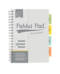 PUKKA PAD Spirálfüzet, B5, PUKKA PAD "Study book", szürke PUKKA PAD Spirálfüzet, B5, PUKKA PAD "Study book", szürke