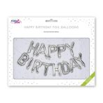 PUKKA PAD Léggömb, 40 cm, PUKKA PAD "Happy Birthday", ezüst PUKKA PAD Léggömb, 40 cm, PUKKA PAD "Happy Birthday", ezüst