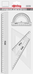 ROTRING Vonalzó készlet, műanyag, ROTRING, víztiszta ROTRING Vonalzó készlet, műanyag, ROTRING, víztiszta
