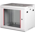 LANDE Rack szekrény, fali, 19", 9U, lapraszerelt, LANDE "PROlineB", szürke LANDE Rack szekrény, fali, 19", 9U, lapraszerelt, LANDE "PROlineB", szürke