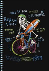 SHKOLYARYK Spirálfüzet, A5, kockás, 80 lap, SHKOLYARYK " Skate board", vegyes