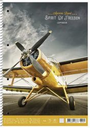 SHKOLYARYK Spirálfüzet, A4, kockás, 80 lap, SHKOLYARYK "Spirit of Freedom", vegyes SHKOLYARYK Spirálfüzet, A4, kockás, 80 lap, SHKOLYARYK "Spirit of Freedom", vegyes