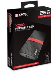 EMTEC SSD (külső memória), 256GB, USB 3.2, 420/450 MB/s, EMTEC "X200" EMTEC SSD (külső memória), 256GB, USB 3.2, 420/450 MB/s, EMTEC "X200"