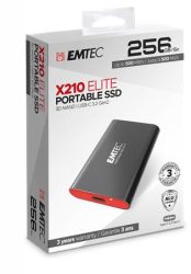 EMTEC SSD (külső memória), 256GB, USB 3.2, 500/500 MB/s, EMTEC "X210"