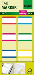 SIGEL Jelölőcímke, megerősített, fehér szélű, 25x38 mm, 6x10 db, SIGEL, vegyes színek SIGEL Jelölőcímke, megerősített, fehér szélű, 25x38 mm, 6x10 db, SIGEL, vegyes színek