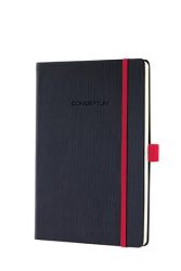 SIGEL Jegyzetfüzet, exkluzív, A5, kockás, 97 lap, keményfedeles, SIGEL "Conceptum Red Edition", fekete-piros