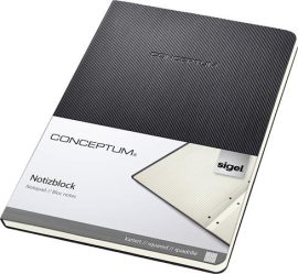 SIGEL Füzet, exkluzív, A5, kockás, 60 lap, keményfedeles, SIGEL "Conceptum", fekete SIGEL Füzet, exkluzív, A5, kockás, 60 lap, keményfedeles, SIGEL "Conceptum", fekete