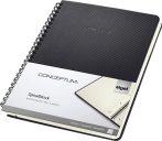 SIGEL Spirálfüzet, exkluzív, A5, kockás, 80 lap, keményfedeles, SIGEL "Conceptum", fekete SIGEL Spirálfüzet, exkluzív, A5, kockás, 80 lap, keményfedeles, SIGEL "Conceptum", fekete