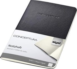 SIGEL Füzet, exkluzív, A6, vonalas, 32 lap, puhafedeles, SIGEL "Conceptum", fekete SIGEL Füzet, exkluzív, A6, vonalas, 32 lap, puhafedeles, SIGEL "Conceptum", fekete