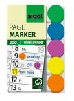   SIGEL Jelölőcímke, műanyag, 5x40 lap, 50x12 mm, SIGEL, vegyes szín