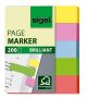   SIGEL Jelölőcímke, papír, 5x40 lap, 12x50 mm, SIGEL "Brilliant Mini", vegyes szín