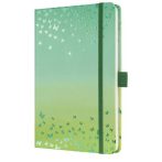   SIGEL Jegyzetfüzet, exkluzív, 135x203 mm, vonalas, 87 lap, keményfedeles, SIGEL "Jolie" Butterfly Confetti, lime