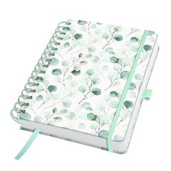 SIGEL Spirálfüzet, 168x215 mm, sima, 120 lap, keményfedeles, SIGEL "Jolie Eucalyptus Day"