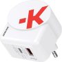   SKROSS Hálózati töltő, 1xUSB-A, 1xUSB-C, PD, 65W, GaN, USB-C kábel, SKROSS