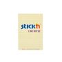   STICK N Öntapadó jegyzettömb, vonalas, 152x101 mm, 100 lap, STICK N, pasztellsárga