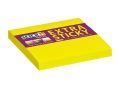   STICK N Öntapadó jegyzettömb, 76x76 mm, 90 lap, STICK N "Extra Sticky", neon sárga