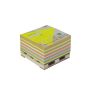   STICK N Öntapadó jegyzettömb, 76x76 mm, 400 lap, mini raklap, STICK N "Kraft Cube", vegyes színek