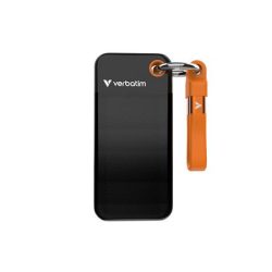 VERBATIM SSD (külső memória) 1TB, USB 3.2 Gen2, VERBATIM "Pocket SSD", fekete/narancs