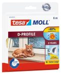 TESA Ajtó- és ablaktömítő szalag, 9 mm x 6 m, TESA "tesamoll® D profil", fehér TESA Ajtó- és ablaktömítő szalag, 9 mm x 6 m, TESA "tesamoll® D profil", fehér