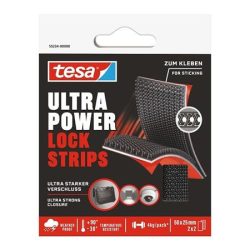 TESA Tépőzáras rögzítőszalag, kétoldalas, 25 x 50 mm, TESA "Ultra Power Lock"