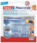   TESA Műanyag akasztó ragasztócsíkkal, TESA "Powerstrips®", átlátszó