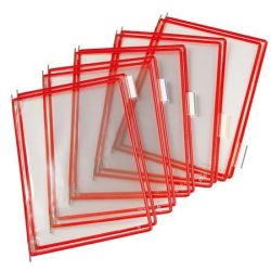 DJOIS Bemutatótábla, A4, acélkeretes, DJOIS, piros