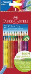 FABER-CASTELL Színes ceruza készlet, háromszögletű, FABER-CASTELL "Grip 2001", 24 különböző szín