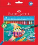 FABER-CASTELL Akvarell ceruza készlet, hatszögletű, ecsettel, FABER-CASTELL, 24 különböző szín FABER-CASTELL Akvarell ceruza készlet, hatszögletű, ecsettel, FABER-CASTELL, 24 különböző szín