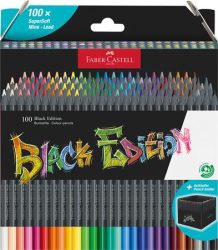 FABER-CASTELL Színes ceruza készlet, háromszögletű, FABER-CASTELL "Black Edition",  100 különböző szín