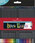   FABER-CASTELL Színes ceruza készlet, háromszögletű, FABER-CASTELL "Black Edition",  24 különböző szín