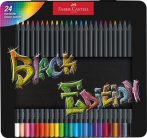 FABER-CASTELL Színes ceruza készlet, háromszögletű, fémdobozban, FABER-CASTELL "Black Edition", 24 különböző szín FABER-CASTELL Színes ceruza készlet, háromszögletű, fémdobozban, FABER-CASTELL "Black Edition", 24 különböző szín