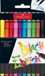 FABER-CASTELL Ecsetirón készlet, FABER-CASTELL "Black Edition" 10 különböző szín FABER-CASTELL Ecsetirón készlet, FABER-CASTELL "Black Edition" 10 különböző szín