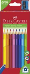 FABER-CASTELL Színes ceruza készlet, háromszögletű, FABER-CASTELL "Jumbo", 10 különböző szín FABER-CASTELL Színes ceruza készlet, háromszögletű, FABER-CASTELL "Jumbo", 10 különböző szín